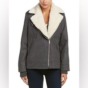 ❤️Price Drop❤️French Connection Women’s Wool Sherpa Moto Jacket